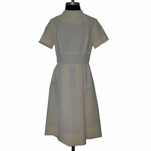 Vtg 70s Tailored Short Sleeve Dress 8